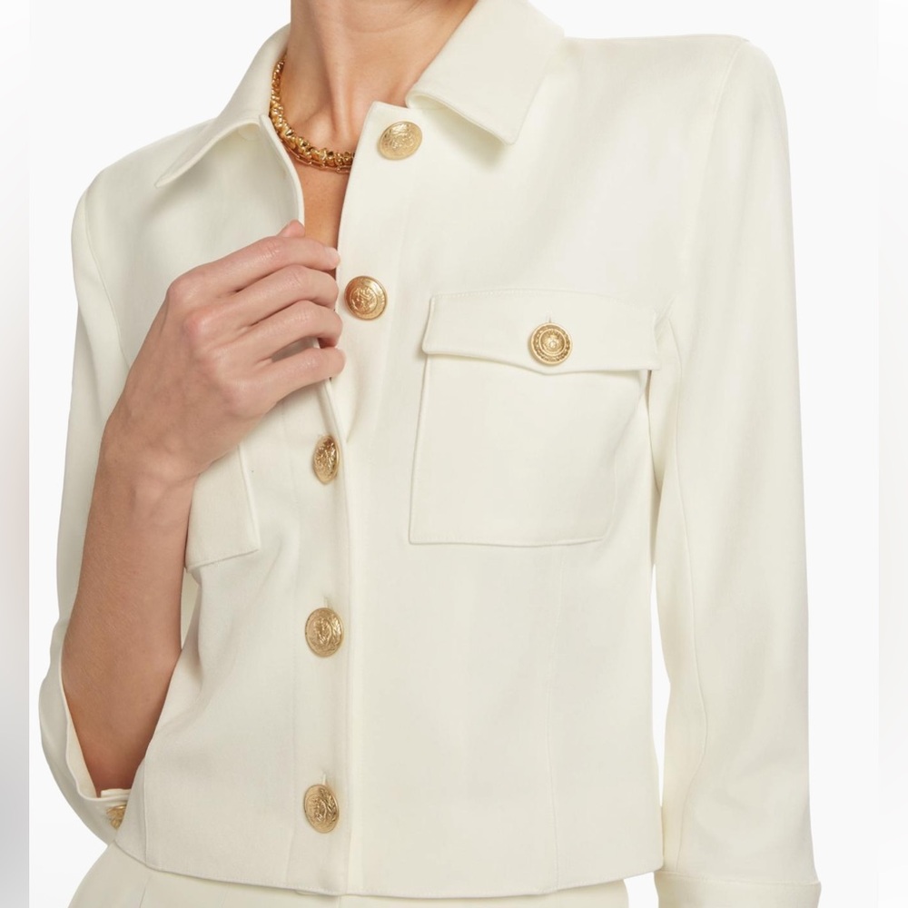 L'Agence Kumi White Twill Jacket NWT - Picture 3 of 10